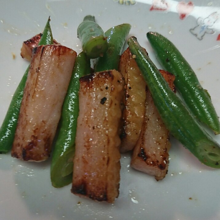 厚切りベーコンといんげん炒め レシピ 作り方 By Tomato 楽天レシピ